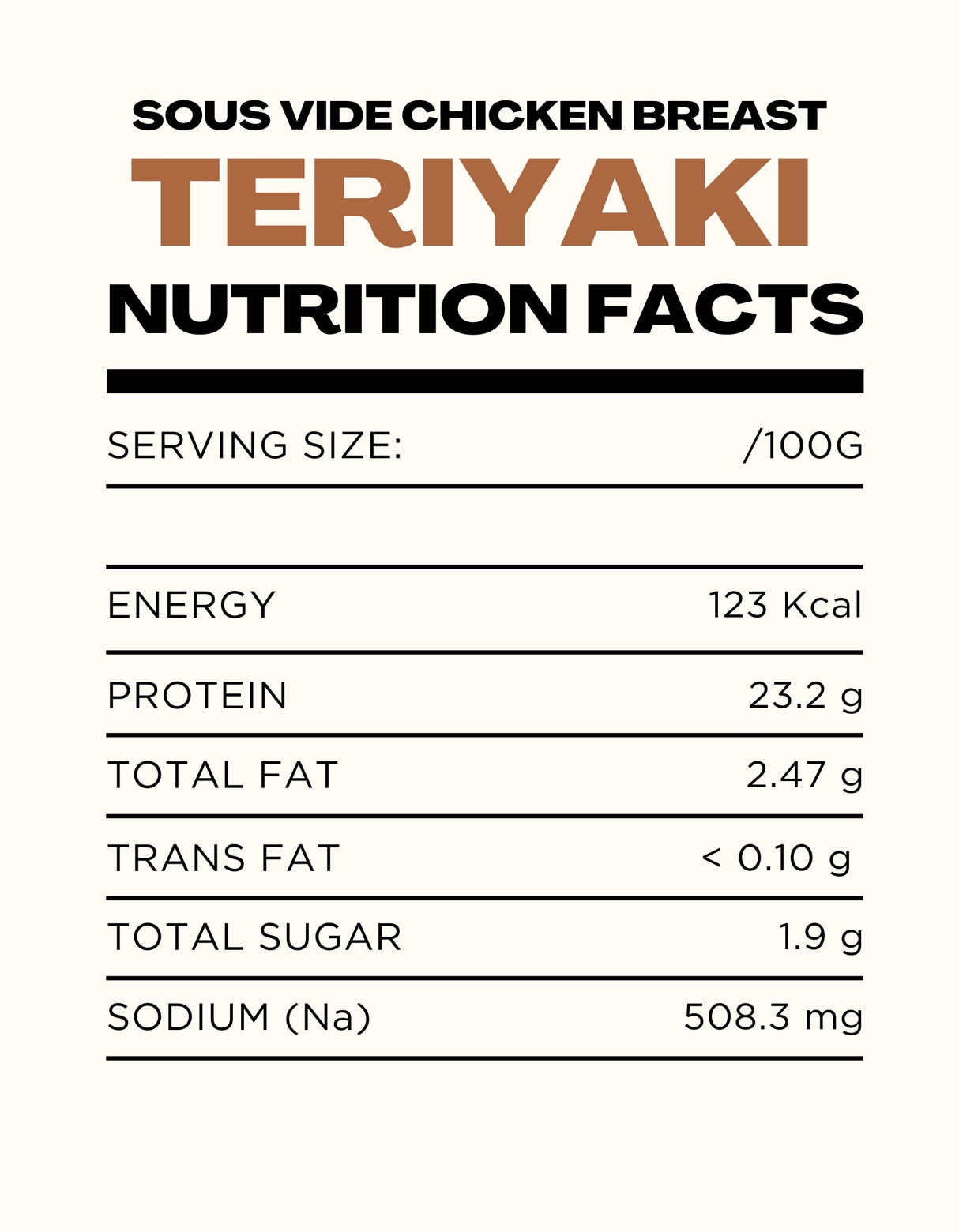 Sous Vide Teriyaki Chicken Breast Frozen, 170g