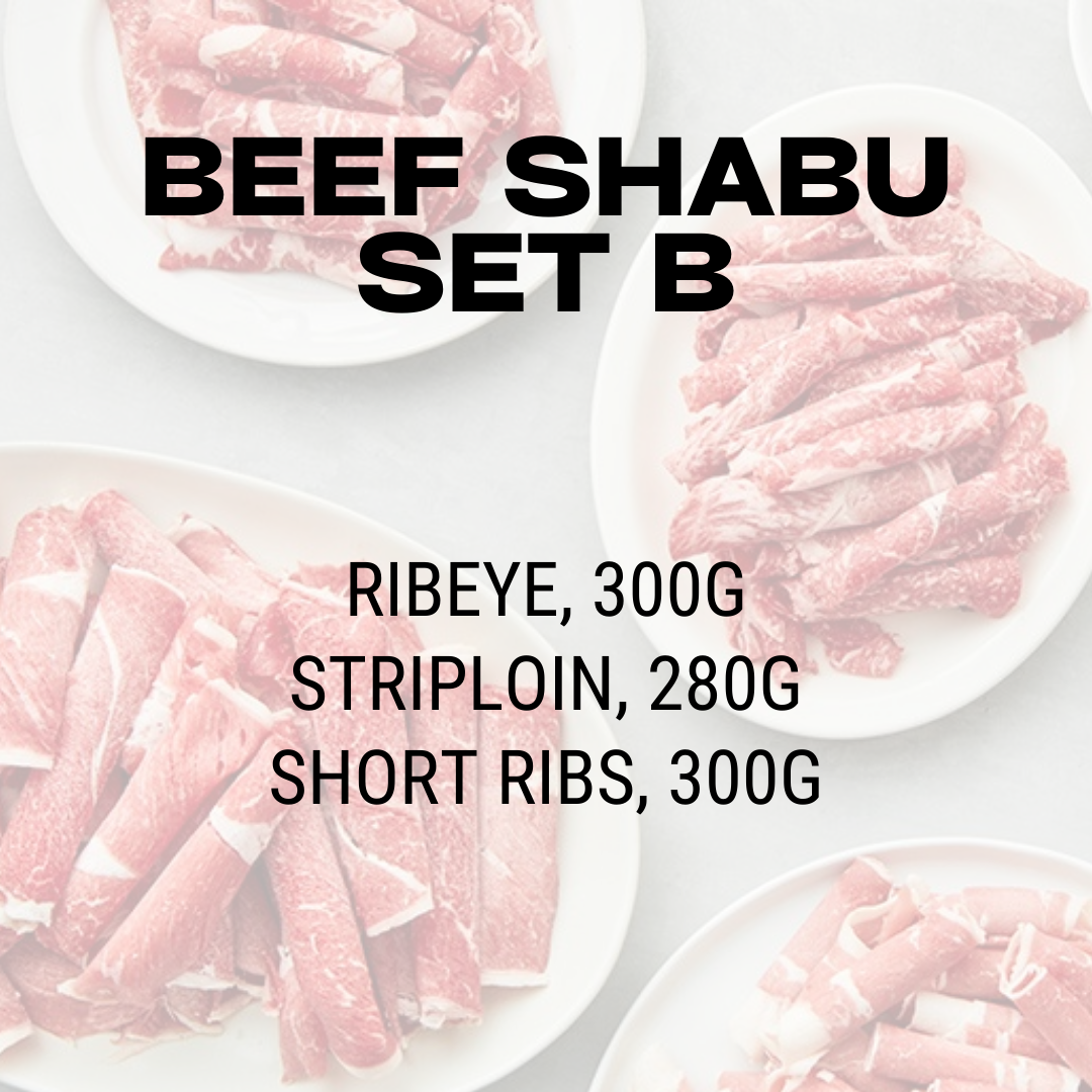 Beef Shabu Set B: Ribeye + Striploin + Short Ribs