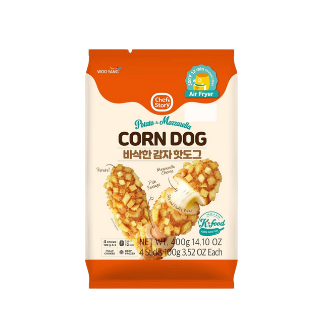 Frozen Korean Potato and Mozzarella Corndog, 400g