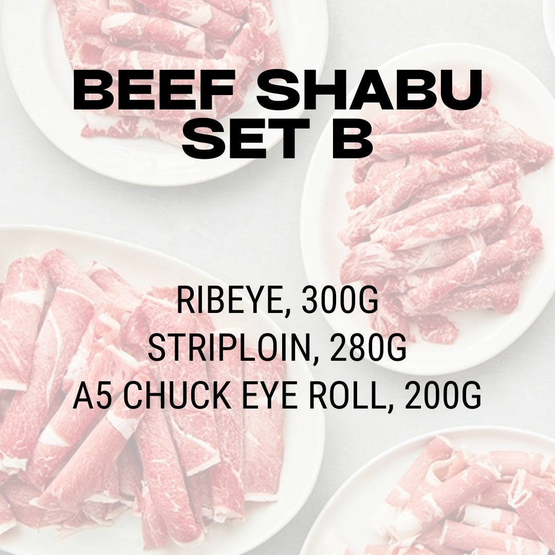 Beef Shabu Set B: Ribeye + Striploin + A5 Chuck Eye Roll