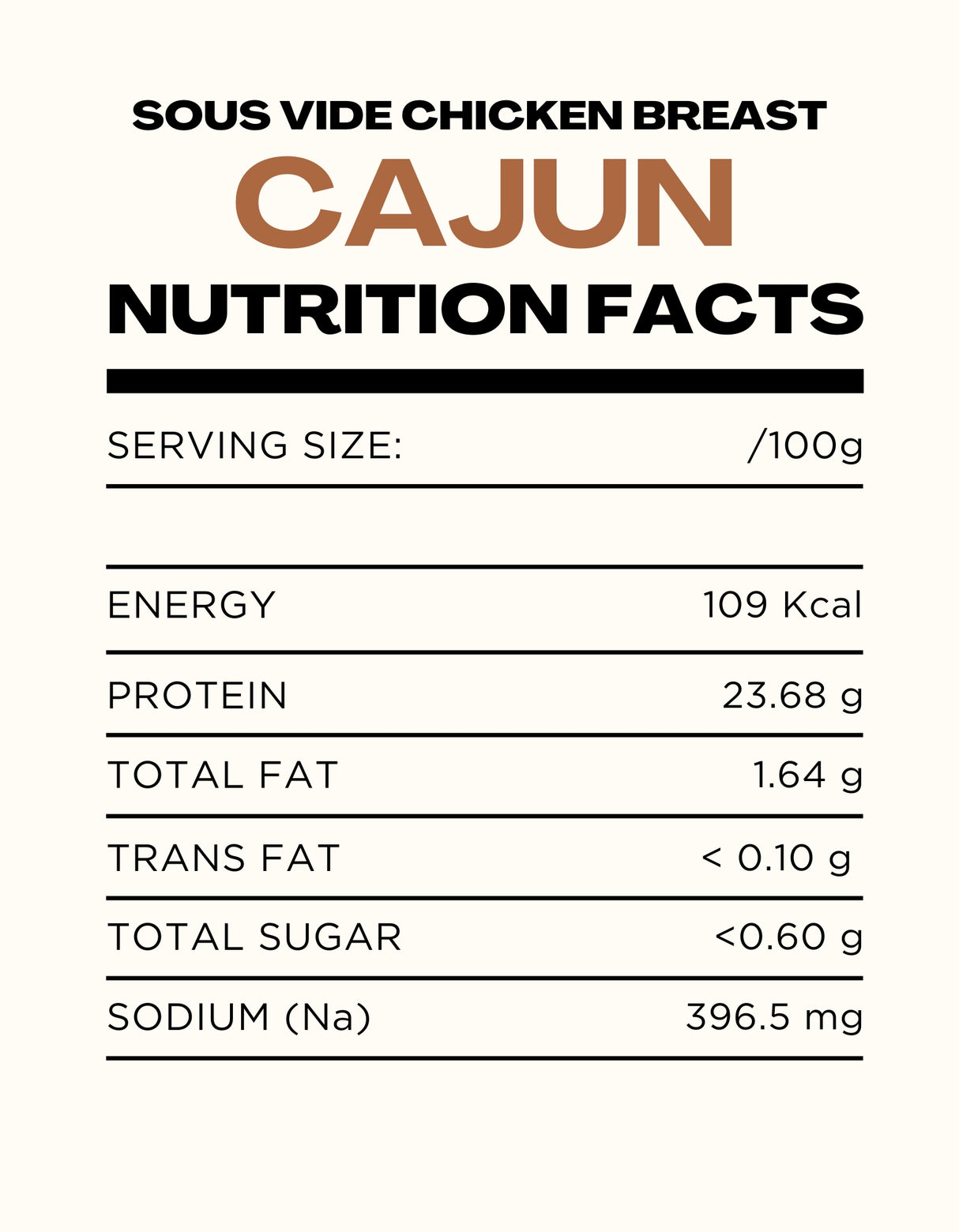 Sous Vide Cajun Chicken Breast Frozen, 170g