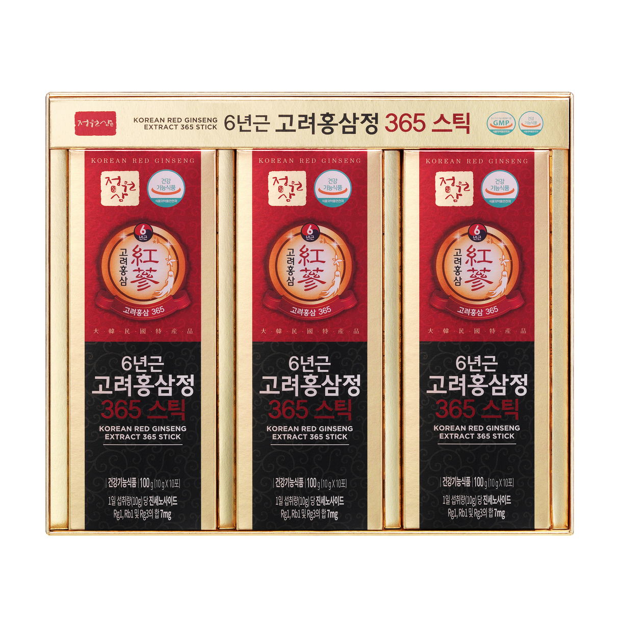 Korean Red Ginseng Extract 365 30pcs 정원삼 6년근 고려홍삼정 365스틱, 300g