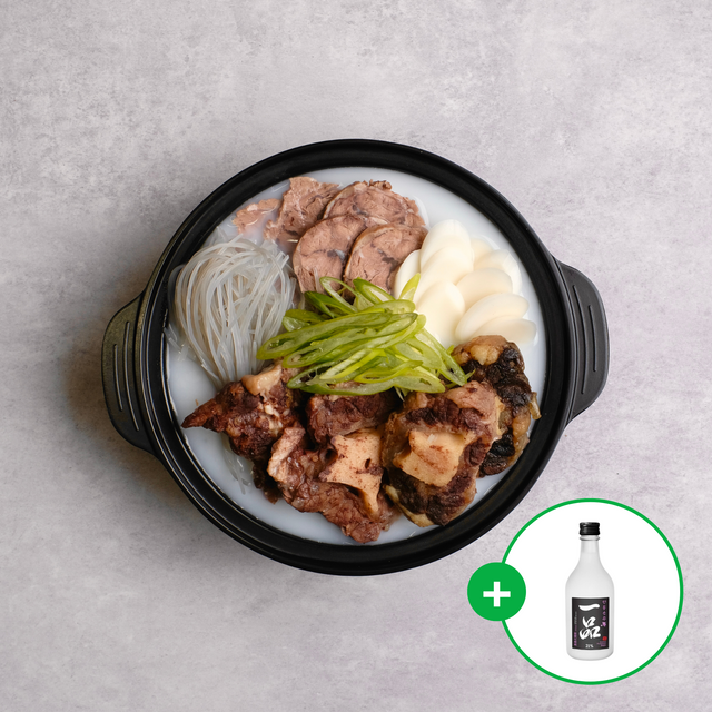 [Bundle Deal] Beef Ox Tail Soup Gomtang Fresh Meal-Kit + Andong Ilpoom Soju 21, 350ml